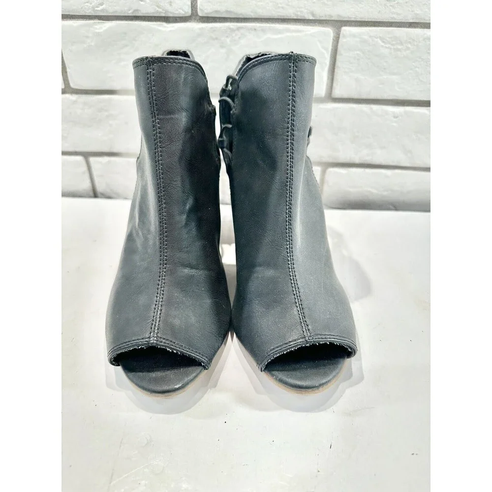 Sugar Black Wedge Heel Sandal‎ Bootie Shoes Women's 6.5 ~ Retail $70